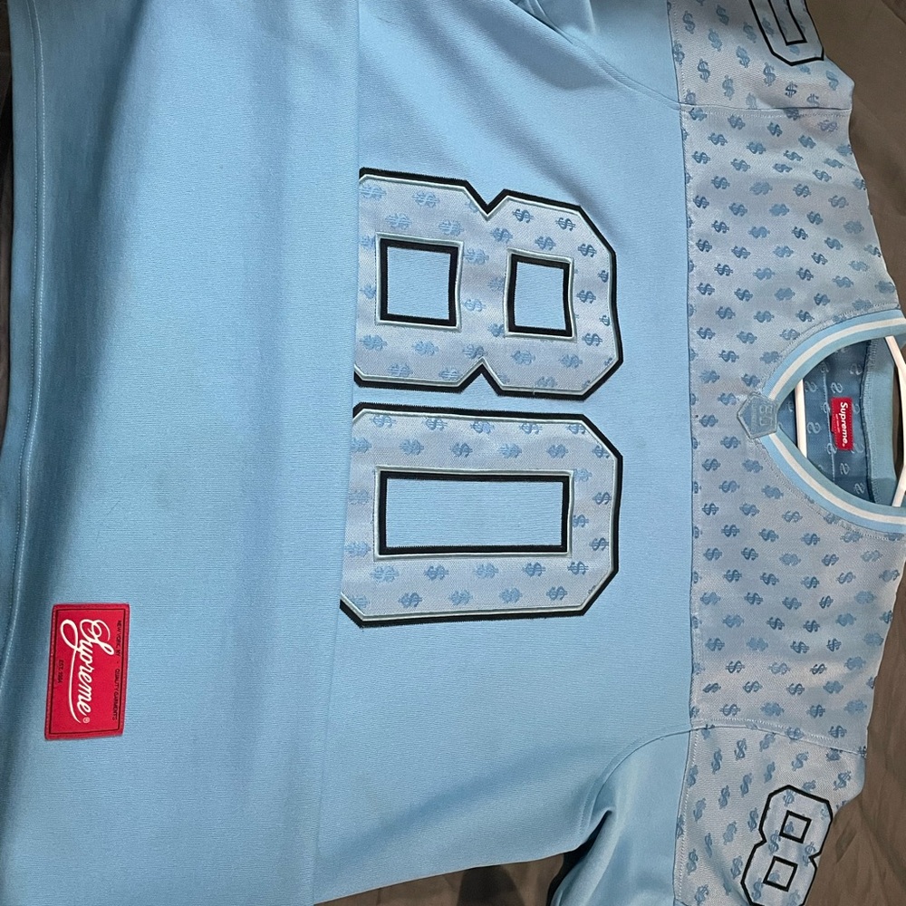 Men supreme jersey money print xl light blue